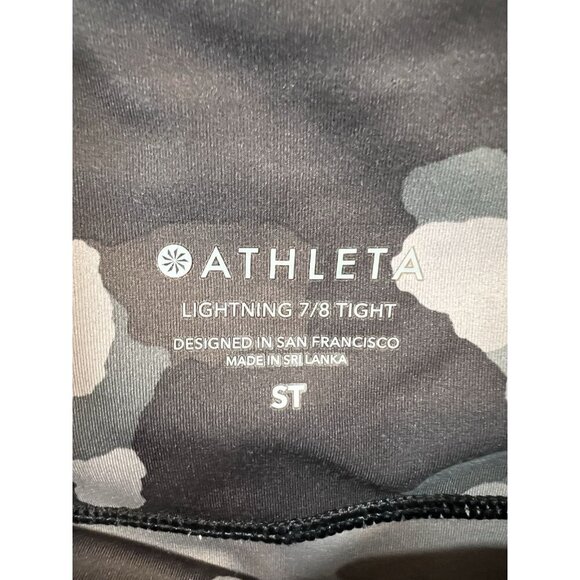 Athleta Lightning 7/8 Leggings Gray Camouflage Size Small Tall ST pockets - Picture 2 of 10